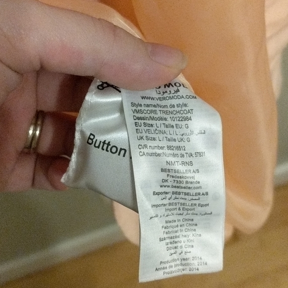 Peach Vero Moda trench - Picture 4 of 4